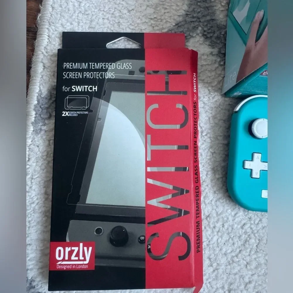 NINTENDO SWITCH BUNDLE 3 games screen protector carry case & gaming accessories